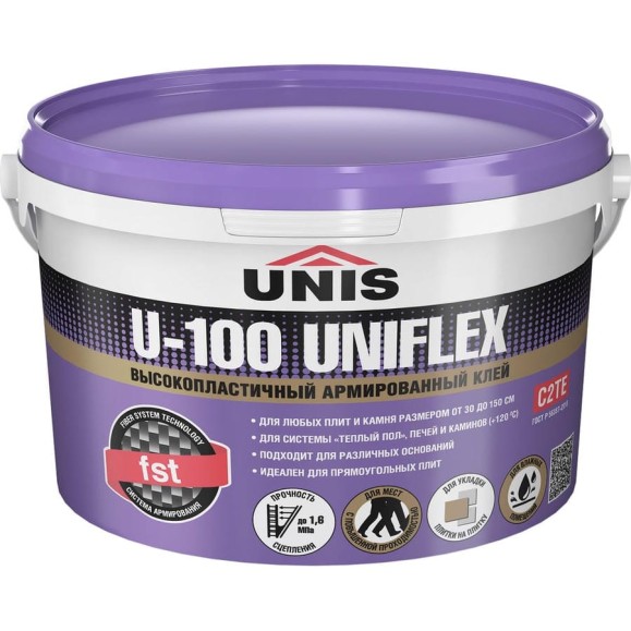 Эластичный клей UNIS Uniflex U-100 банка 5 кг 4607005186355