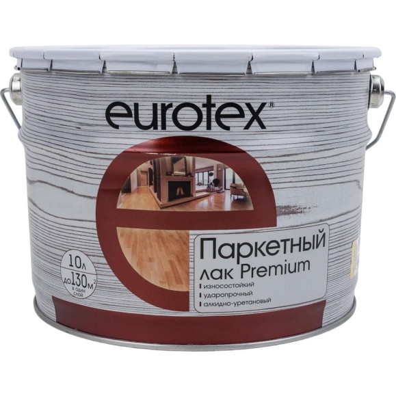Паркетный лак Eurotex Premium глянцевый 10 л 1 17261