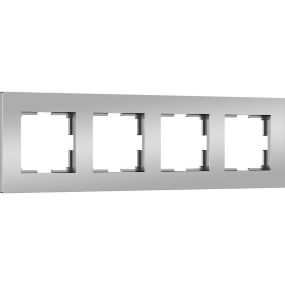 Рамка WERKEL на 4 поста slab (серебро матовый) a062817