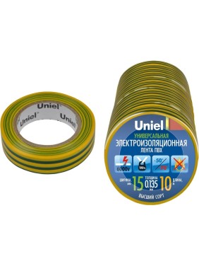 Изолента Uniel UIT-135P 10/15/10 YGR 04523 Изолента Uniel UIT-135P 10/15/10 YGR 04523