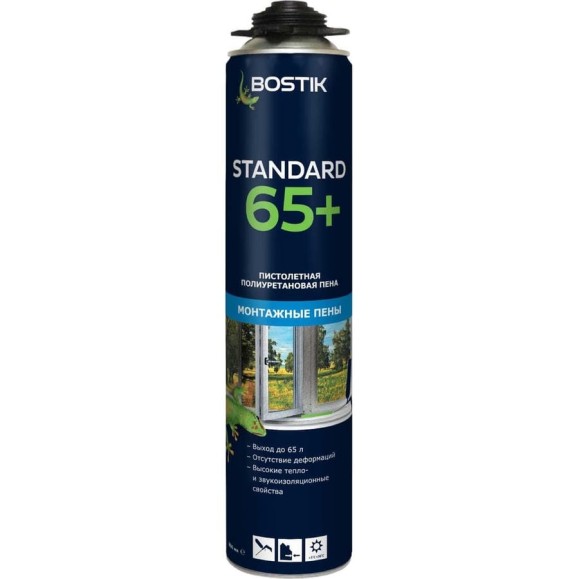 Полиуретановая пистолетная пена Bostik Standard 65+ 850 мл 50010222 Полиуретановая пистолетная пена Bostik Standard 65+ 850 мл 50010222