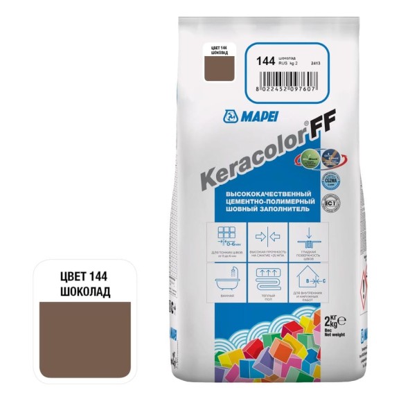 Затирка MAPEI KERACOLOR FF № 144, 2 кг, шоколад 5QA014402A Затирка MAPEI KERACOLOR FF № 144, 2 кг, шоколад 5QA014402A