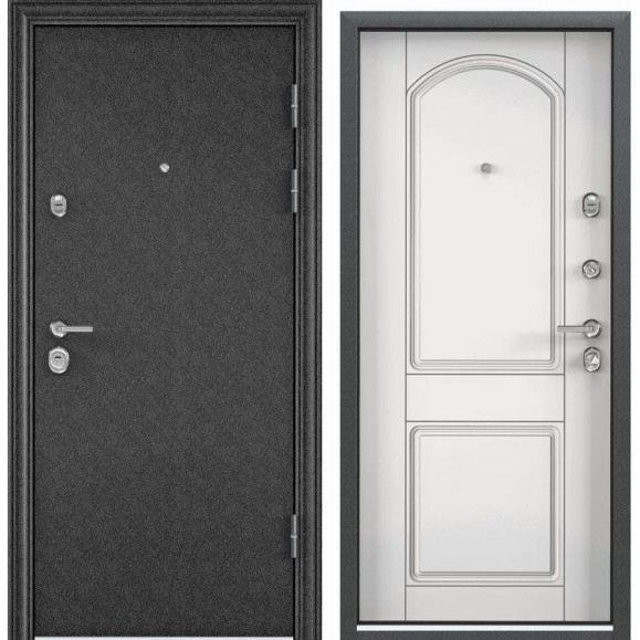 Металлическая входная дверь для квартиры Torex Ultimatum 880x2050 мм, правая, черный/белый 2000003148288