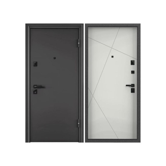 Металлическая входная дверь для квартиры Torex Ultimatum-M 950x2050 мм, правая, черный/серый 2000005838453 Металлическая входная дверь для квартиры Torex Ultimatum-M 950x2050 мм, правая, черный/серый 2000005838453