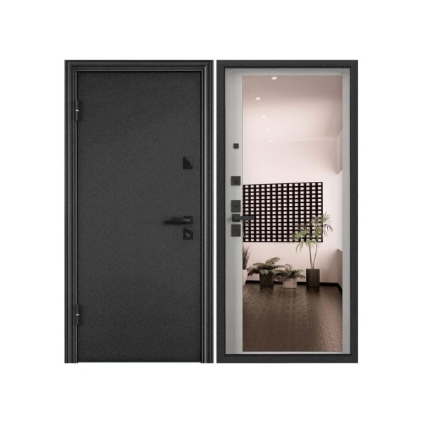 Металлическая входная дверь для квартиры Torex Ultimatum-M 950x2100 мм, левая, зеркало, черный/белый 2000005908422