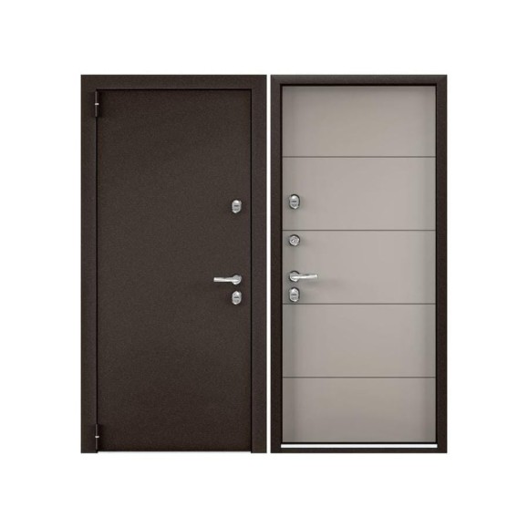 Металлическая входная дверь для загородного дома Torex Snegir Pro 950x2050 мм, левая, коричневый/бежевый 2000005812644