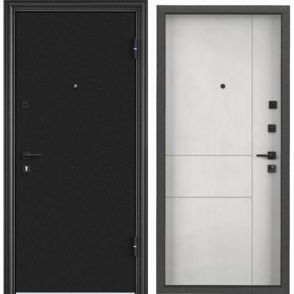 Металлическая входная дверь для квартиры Torex Flat-M 950x2050, правая, темно-серый/серый 2000005748257 Металлическая входная дверь для квартиры Torex Flat-M 950x2050, правая, темно-серый/серый 2000005748257