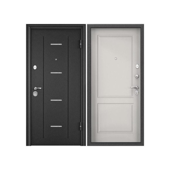 Металлическая входная дверь для квартиры Torex Flat-M 950x2050, правая, темно-серый 2000006057600 Металлическая входная дверь для квартиры Torex Flat-M 950x2050, правая, темно-серый 2000006057600