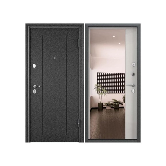 Металлическая входная дверь для квартиры Torex Flat-M 950x2050, правая, черный 2000006170606 Металлическая входная дверь для квартиры Torex Flat-M 950x2050, правая, черный 2000006170606