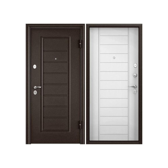 Металлическая входная дверь для квартиры Torex Flat-M 860x2050, правая, коричневый 2000006210258
