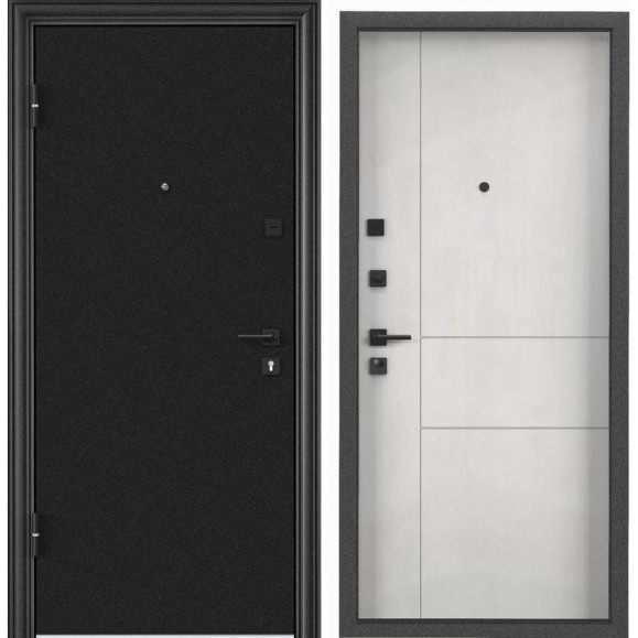 Металлическая входная дверь для квартиры Torex Flat-M 950x2050, левая, темно-серый/серый 2000005748240 Металлическая входная дверь для квартиры Torex Flat-M 950x2050, левая, темно-серый/серый 2000005748240