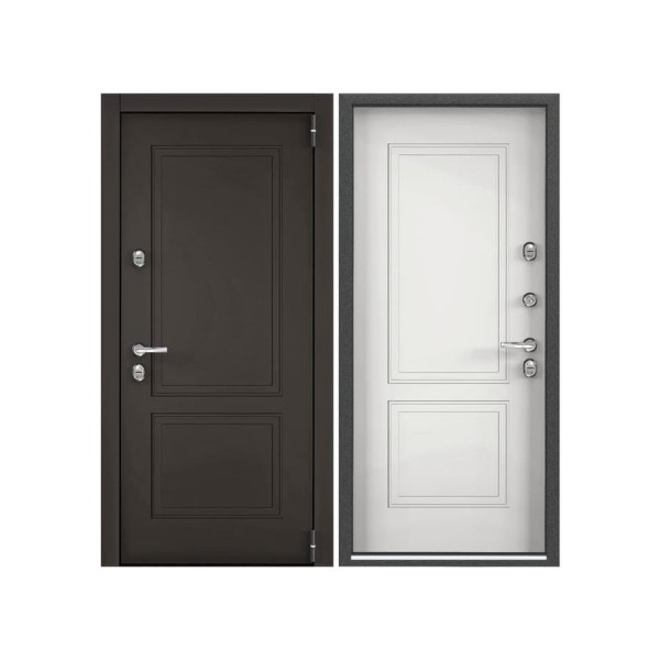 Входная дверь для загородного дома Torex Snegir Pro металлическая, 950x2050 мм, правая, коричневый/белый 2000006215369