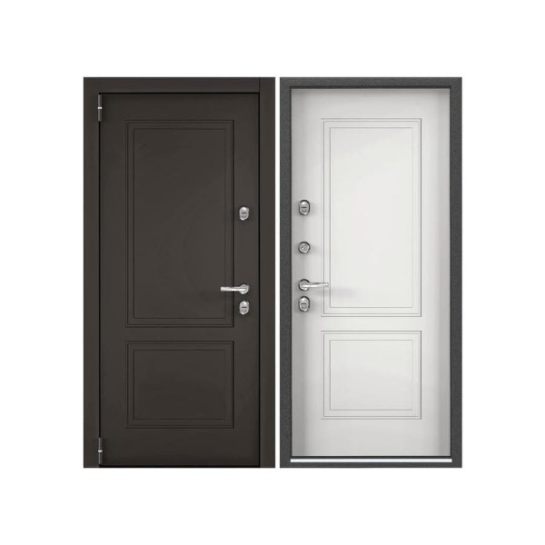 Входная дверь для загородного дома Torex Snegir Pro металлическая, 950x2050 мм, левая, коричневый/белый 2000006215352