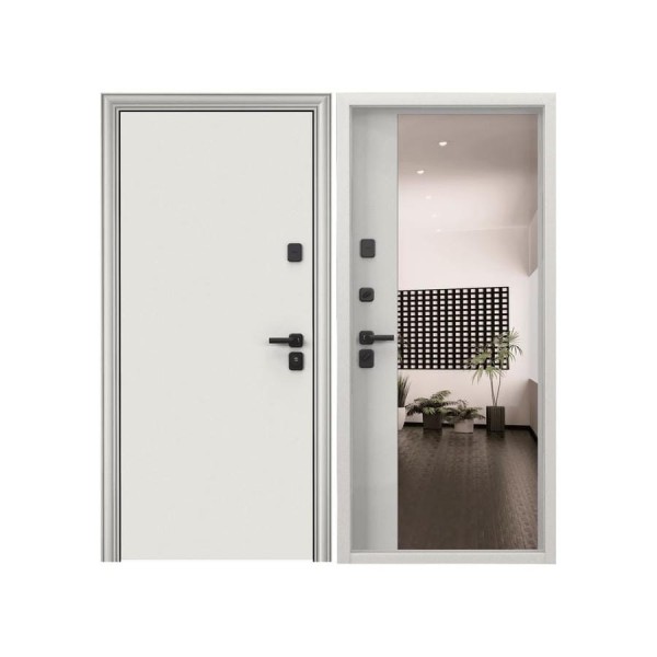 Входная металлическая дверь Torex Super Omega PRO для квартиры 950x2070, левая, зеркало, белый 2000005845222