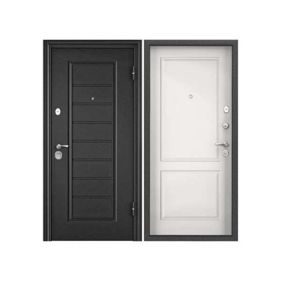 Входная дверь для квартиры Torex Flat-L металлическая, 950x2050 мм, правая, темно-серый/белый 2000006170415 Входная дверь для квартиры Torex Flat-L металлическая, 950x2050 мм, правая, темно-серый/белый 2000006170415