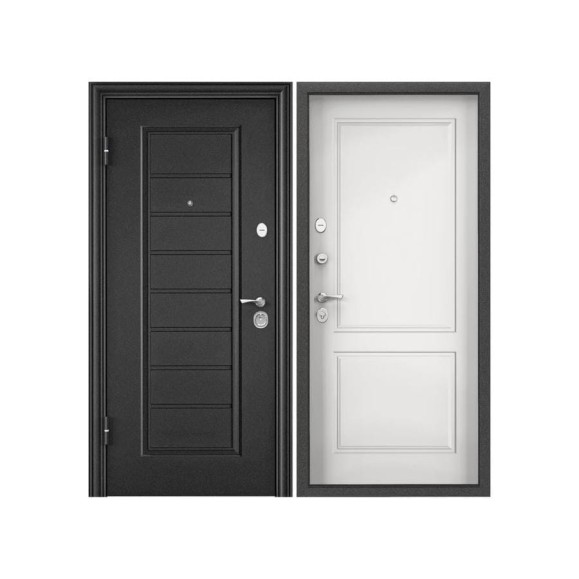 Входная дверь для квартиры Torex Flat-L металлическая, 950x2050 мм, левая, темно-серый/белый 2000006170408 Входная дверь для квартиры Torex Flat-L металлическая, 950x2050 мм, левая, темно-серый/белый 2000006170408