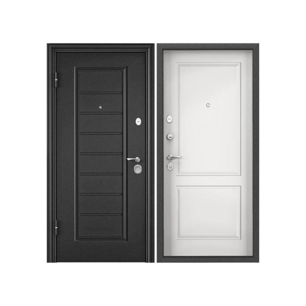 Входная дверь для квартиры Torex Flat-L металлическая, 950x2050 мм, левая, темно-серый/белый 2000006170408