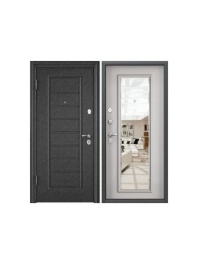 Входная дверь для квартиры Torex Flat-M металлическая, 860x2050 мм, левая, зеркало, черный/белый 2000006215185 Входная дверь для квартиры Torex Flat-M металлическая, 860x2050 мм, левая, зеркало, черный/белый 2000006215185