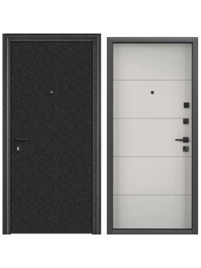 Входная дверь для квартиры Torex Flat-M металлическая, 860x2050 мм, правая, черный/белый 2000005748271 Входная дверь для квартиры Torex Flat-M металлическая, 860x2050 мм, правая, черный/белый 2000005748271