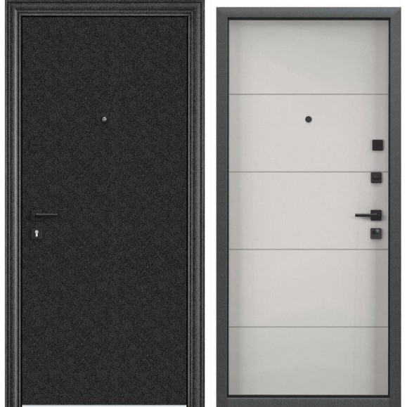 Входная дверь для квартиры Torex Flat-M металлическая, 860x2050 мм, правая, черный/белый 2000005748271 Входная дверь для квартиры Torex Flat-M металлическая, 860x2050 мм, правая, черный/белый 2000005748271