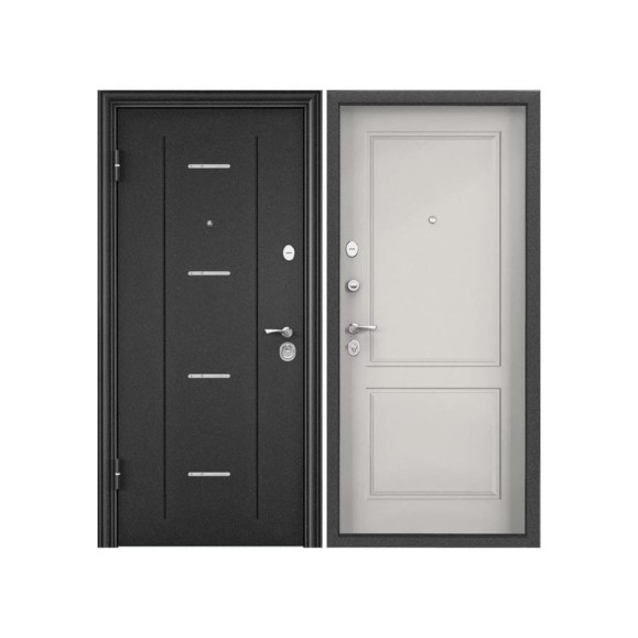 Входная дверь для квартиры Torex Flat-M металлическая, 860x2050 мм, левая, темно-серый 2000006057570 Входная дверь для квартиры Torex Flat-M металлическая, 860x2050 мм, левая, темно-серый 2000006057570