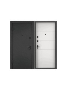 Металлическая входная дверь для квартиры Torex Terminal-C 860x2050 мм, левая, темно-серый/белый 2000006212443 Металлическая входная дверь для квартиры Torex Terminal-C 860x2050 мм, левая, темно-серый/белый 2000006212443