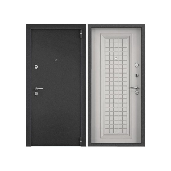 Металлическая входная дверь для квартиры Torex Terminal-D 860x2050 мм, правая, темно-серый/белый 2000006215321 Металлическая входная дверь для квартиры Torex Terminal-D 860x2050 мм, правая, темно-серый/белый 2000006215321