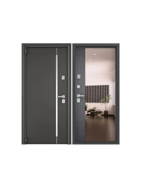 Входная металлическая дверь Torex Super Omega PRO для квартиры 880x2050, левая, зеркало, серый 2000005977411 Входная металлическая дверь Torex Super Omega PRO для квартиры 880x2050, левая, зеркало, серый 2000005977411