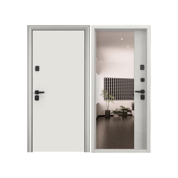Входная металлическая дверь Torex Super Omega PRO для квартиры 950x2070, правая, зеркало, белый 2000005848483