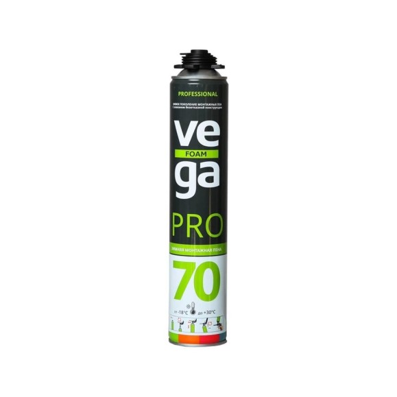 Монтажная профессиональная пена VEGA 70 Pro WINTER 900 мл A1566Z Монтажная профессиональная пена VEGA 70 Pro WINTER 900 мл A1566Z
