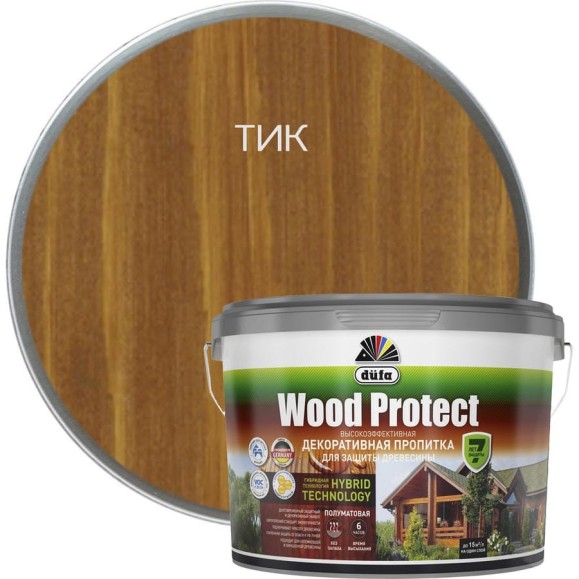 Пропитка Dufa WOOD PROTECT тик, 9 л МП00-011084 Пропитка Dufa WOOD PROTECT тик, 9 л МП00-011084