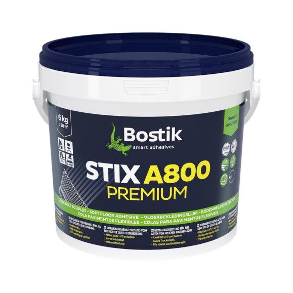 Высокоэффективный акриловый клей для напольных покрытий BOSTIK STIX A800 PREMIUM 6 кг 30615489 Высокоэффективный акриловый клей для напольных покрытий BOSTIK STIX A800 PREMIUM 6 кг 30615489