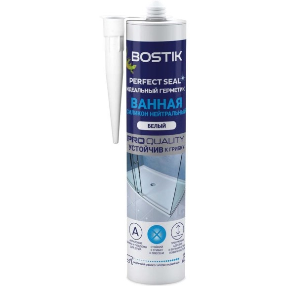 Идеальный герметик BOSTIK Perfect Seal Ванная, Силикон, Нейтральный, белый, 280 мл BOK638639P Идеальный герметик BOSTIK Perfect Seal Ванная, Силикон, Нейтральный, белый, 280 мл BOK638639P
