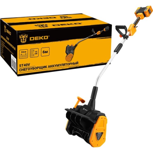 Аккумуляторный снегоуборщик DEKO ST40V, 2х4.0 Ач, 2хЗУ 063-4442 Аккумуляторный снегоуборщик DEKO ST40V, 2х4.0 Ач, 2хЗУ 063-4442