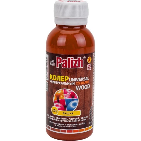 Универсальная колеровочная паста Palizh №205 WOOD 0,1л вишня 11598391 Универсальная колеровочная паста Palizh №205 WOOD 0,1л вишня 11598391