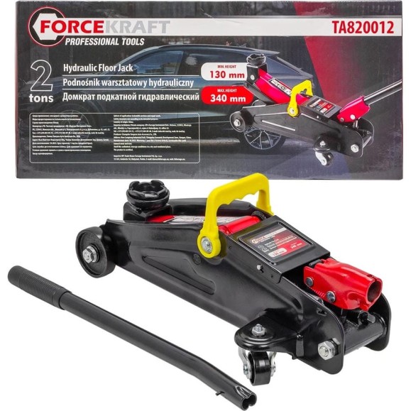 Подкатной гидравлический домкрат Forcekraft 2т FK-TA820012(52168) Подкатной гидравлический домкрат Forcekraft 2т FK-TA820012(52168)