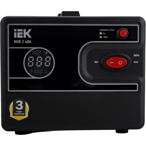 Однофазный стабилизатор напряжения IEK, переносной 2кВА HUB IVS21-1-002-13