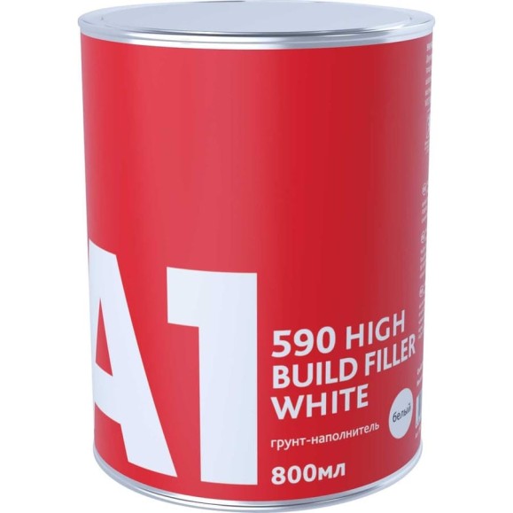 Толстослойный грунт наполнитель A1 590 HB FILLER WHITE 800 мл + 200 мл, белый. в комплекте с отвердителем 590HBW-0800 Толстослойный грунт наполнитель A1 590 HB FILLER WHITE 800 мл + 200 мл, белый. в комплекте с отвердителем 590HBW-0800