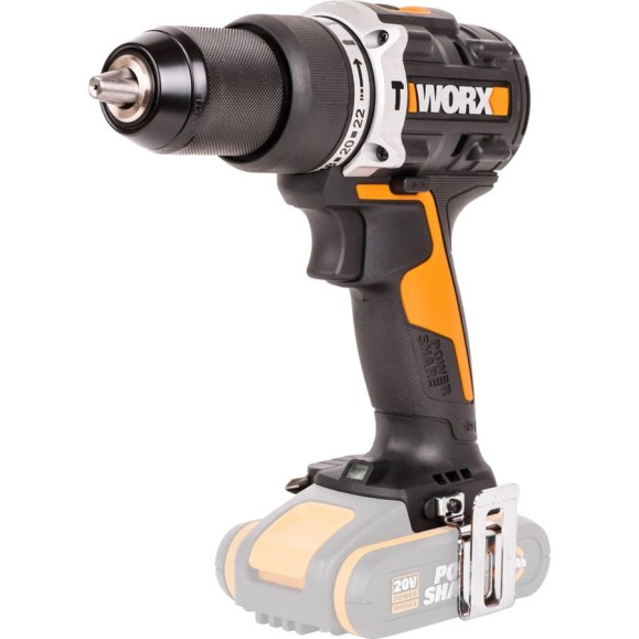 Ударная аккумуляторная дрель-шуруповерт WORX 60 Нм, 20 В, бесщеточная, без АКБ и ЗУ WX352.9 Ударная аккумуляторная дрель-шуруповерт WORX 60 Нм, 20 В, бесщеточная, без АКБ и ЗУ WX352.9