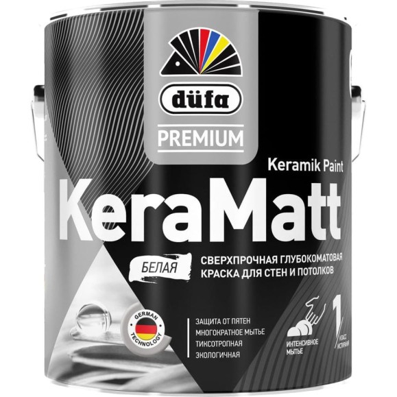 Водно-дисперсионная краска Dufa Premium KeraMatt база 1, 0.9 л МП00-008313 Водно-дисперсионная краска Dufa Premium KeraMatt база 1, 0.9 л МП00-008313