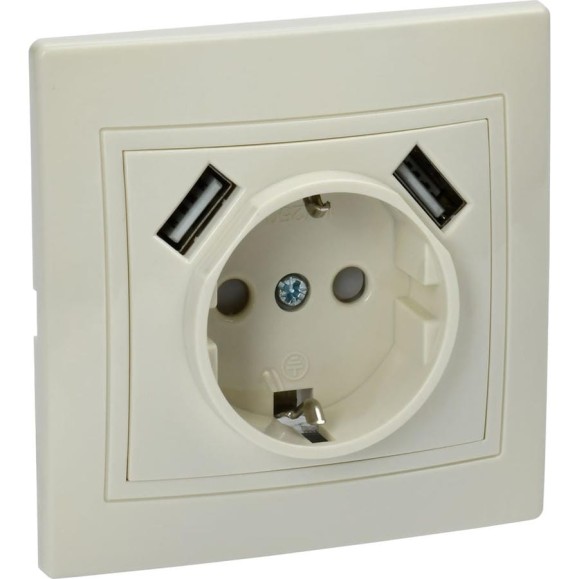 Розетка GENERICA Kvarta 1ая с з/к рюш10-1-ккм 16а usbх2 2,1а крем. KV-R14-16-U2-K33 Розетка GENERICA Kvarta 1ая с з/к рюш10-1-ккм 16а usbх2 2,1а крем. KV-R14-16-U2-K33