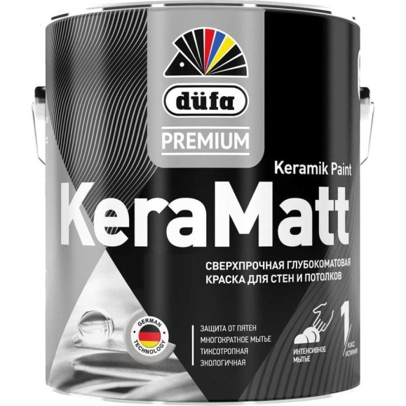 Водно-дисперсионная краска Dufa Premium KeraMatt база 3, 0.9 л МП00-008329 Водно-дисперсионная краска Dufa Premium KeraMatt база 3, 0.9 л МП00-008329