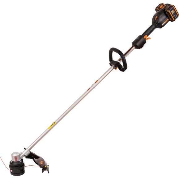 Аккумуляторный триммер WORX бесщёточный 40В, 38см, 4Ач х2, двойное ЗУ 2x2A, коробка WG185E Аккумуляторный триммер WORX бесщёточный 40В, 38см, 4Ач х2, двойное ЗУ 2x2A, коробка WG185E
