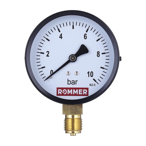 Манометр ROMMER радиальный корпус dn 100 мм 1/2", 0...10 бар, кл.2.5 rim-0010-101015 RG00929SFN50FM Манометр ROMMER радиальный корпус dn 100 мм 1/2", 0...10 бар, кл.2.5 rim-0010-101015 RG00929SFN50FM