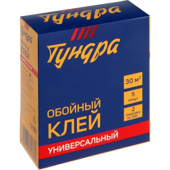 Обойный клей ТУНДРА универсальный, коробка, 200 г 3880166 Обойный клей ТУНДРА универсальный, коробка, 200 г 3880166