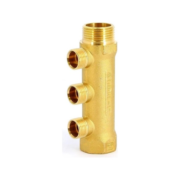 Коллектор Tiemme 3 отвода, 3/4"х3/4(18) евроконус (латунь) 1910017 / 1883G180503 Коллектор Tiemme 3 отвода, 3/4"х3/4(18) евроконус (латунь) 1910017 / 1883G180503