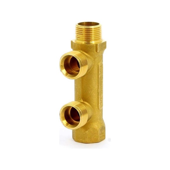 Коллектор Tiemme 2 отвода, 3/4"х3/4(18) евроконус (латунь) 1910024 / 1883G180502