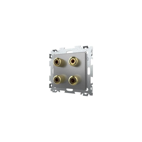 Аудио розетка CGSS Hi-End серая платина 