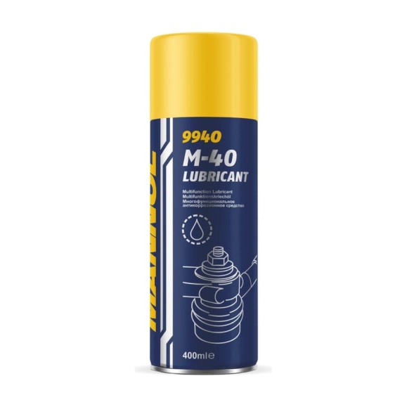 Антикоррозийное очищающее средство MANNOL M-40 LUBRICANT 400 мл, аэрозоль 9940 Антикоррозийное очищающее средство MANNOL M-40 LUBRICANT 400 мл, аэрозоль 9940