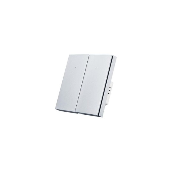 Умный Zigbee выключатель Roximo двухкнопочный, платиновый SZBTN01-2P Умный Zigbee выключатель Roximo двухкнопочный, платиновый SZBTN01-2P